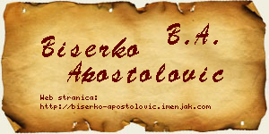 Biserko Apostolović vizit kartica